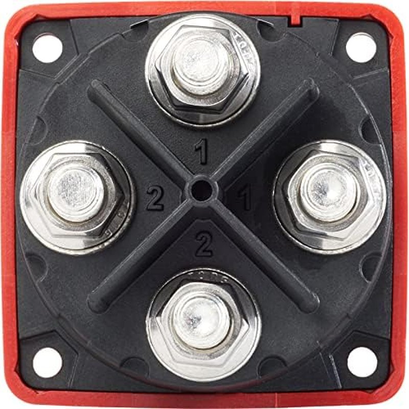 Blue Sea Systems 6010 m-Series Mini Battery Switch, 300A, 32V DC Dual Circuit, Red