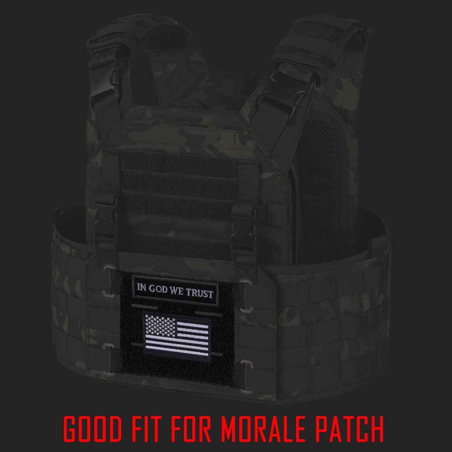 Molle Hook & Loop Tactical Pad Panel Attachment,2 Pack Laser Cutting Molle Patch Display Holder Adapter for Backpack