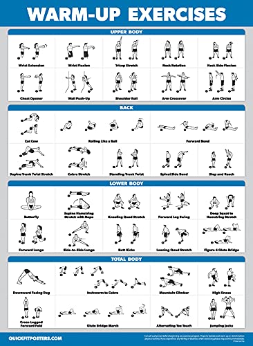 3 Pack - Pilates Workout Poster Set Volume 1 & 2 + Warm Up Routine - Pilates Mat Work Exercises - Fitness Charts (18 x 24, LAMINATED)