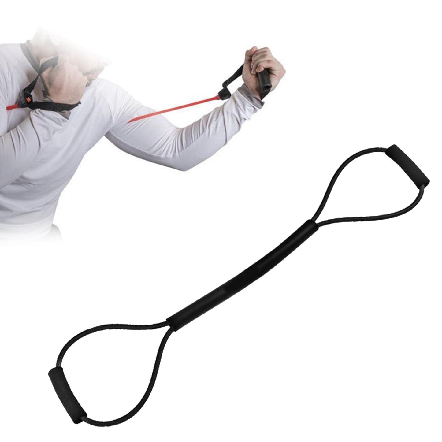 Fancyes Elastic Resistance Bands Pull Rope Agility Training for Shadow Boxing Punching Arm, Black 35LB
