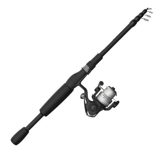 Zebco 33 Micro Triggerspin Spincast Reel and Telescopic Fishing Rod Combo, Extendable 19-Inch to 5-Foot Telescopic Fishing Pole, QuickSet Anti-Reverse Fishing Reel with Bite Alert, Silver/Black