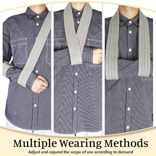 2-Pack Black & Gray Arm Sling Shoulder Immobilizer for Women Men, Adjustable Arm Shoulder Elbow Sling, Forearm Strap for Elbow Wrist Injury, Torn Rotator Cuff, Clavicle Injury Broken