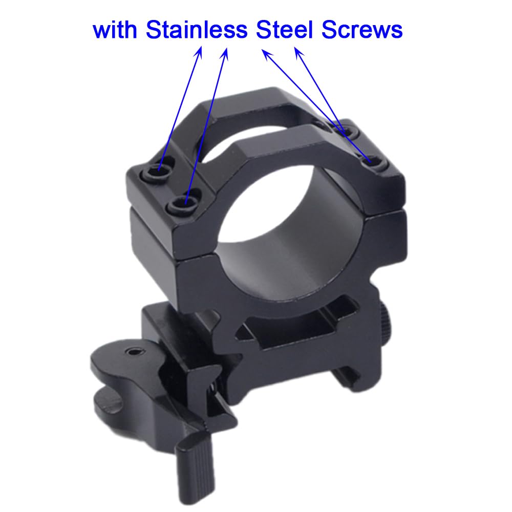 Calitte 25mm Quick Release Torch Fixed Holder Flashlight Mount Clamp with Stainless Steel Screws