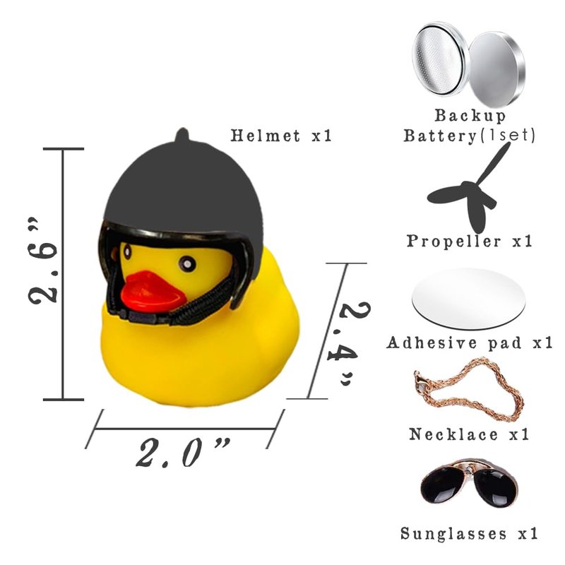 ACEDOAMARE Duck Bike Bell, Cute Rubber Yellow Duck Bicycle Accessories with LED Light Propeller Helmet Squeeze Horns for Cycling Motorcycle Handlebar Bicycle (Straw hat)