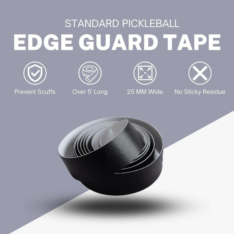 Pickleball Paddle Edge Guard Tape | Perfect Fit Pickle Ball Paddle Edge Protection Tape | No Wrinkling | Black | Standard Width