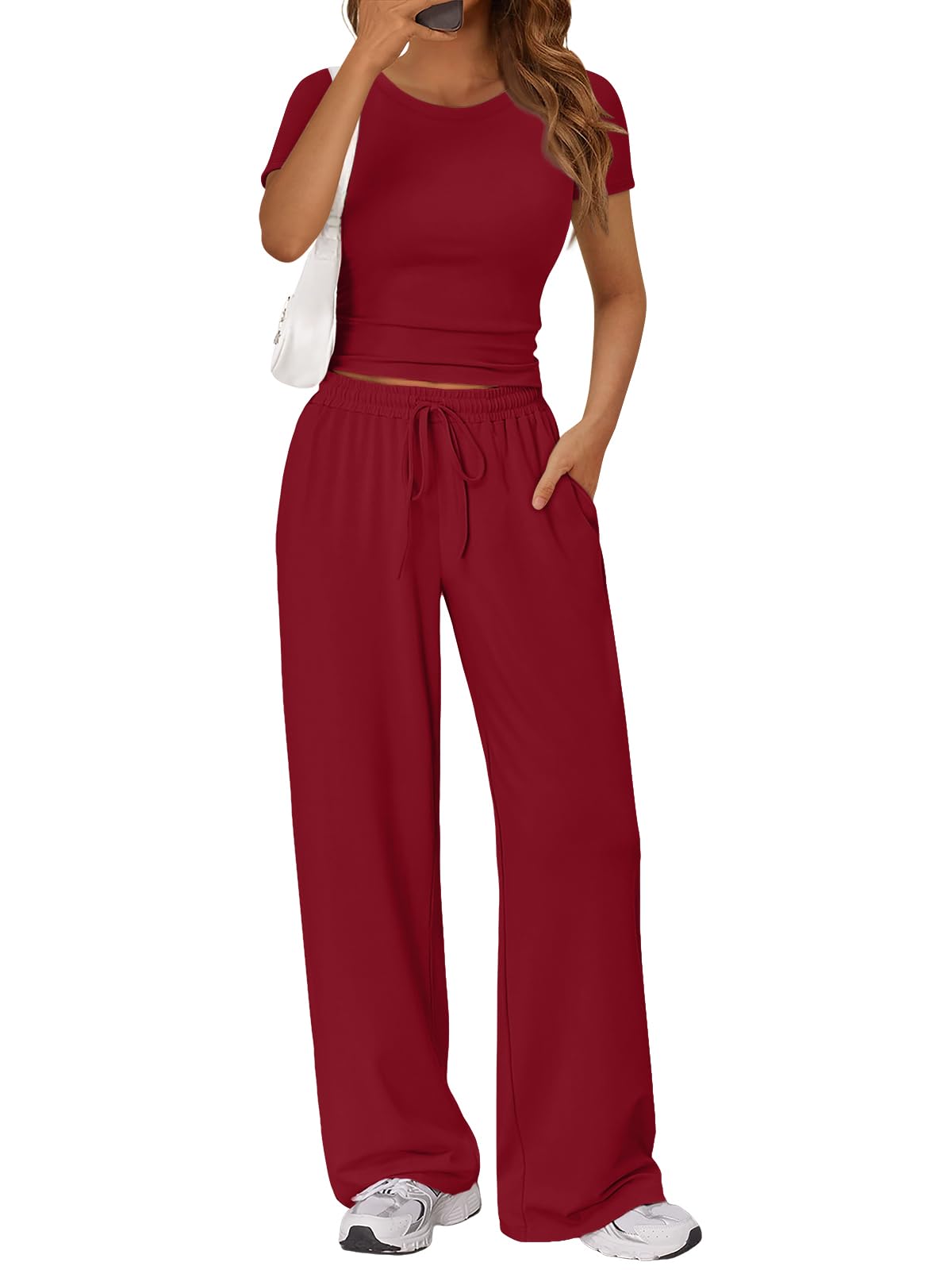 Trendy Queen Womens Petite 2 Two Piece Set 2026 Summer Workout Beach Vacation Cruise Gym Clothes Spring Fashion Lounge Matching School Comfy Airport Travel Outfit Athleisure Clothing
