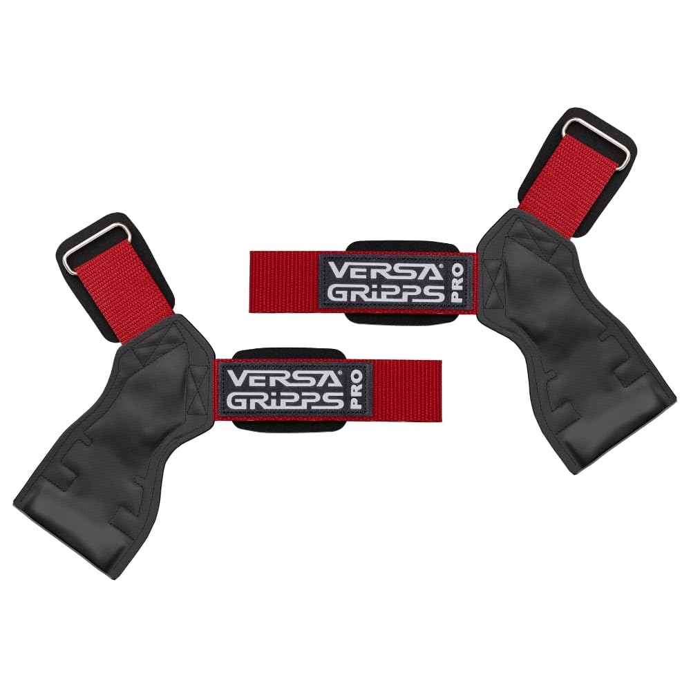 Versa Gripps® PRO Wrist Straps, Size Medium/Large, Royal Red/Black