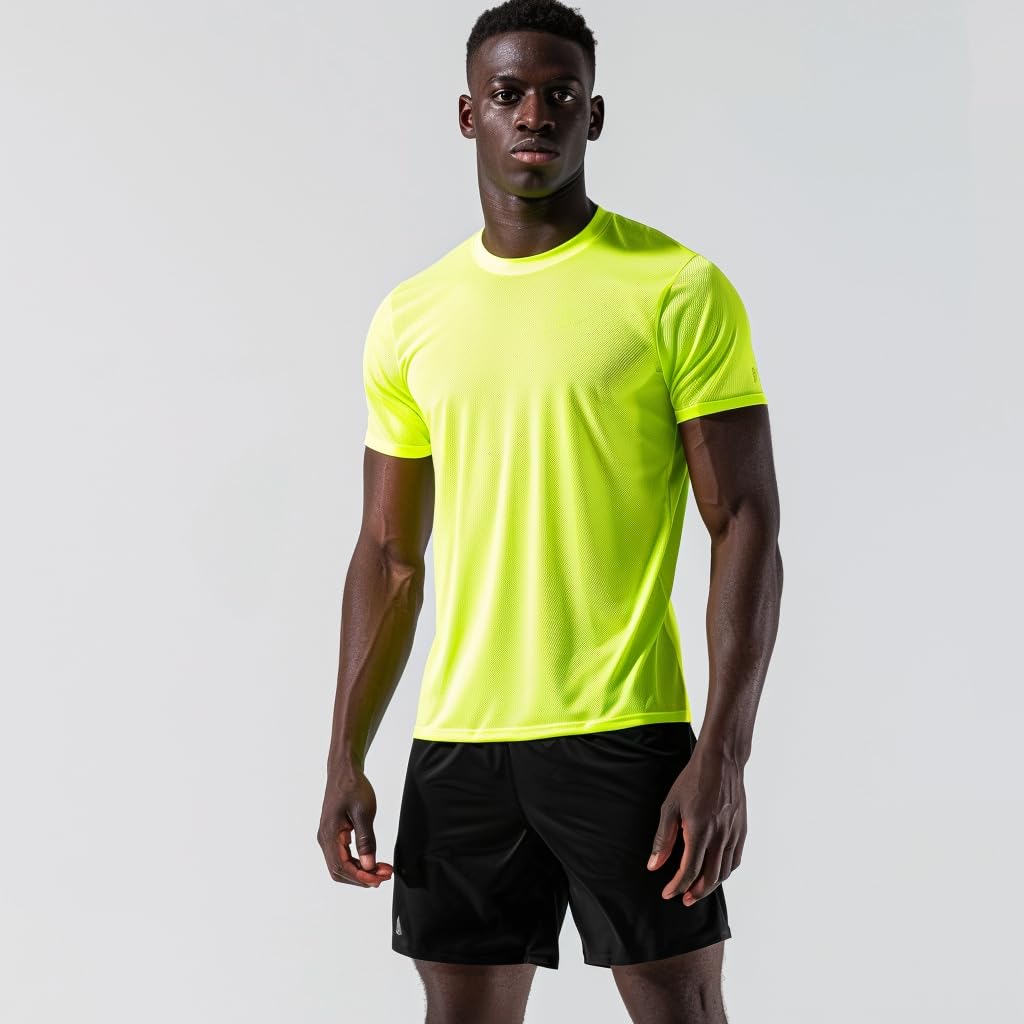 Yafanqi 5 Pack Mens Short Sleeve Shirts Quick Dry Moisture Wicking Athletic Running Gym Workout Casual Basic Tee Shirt
