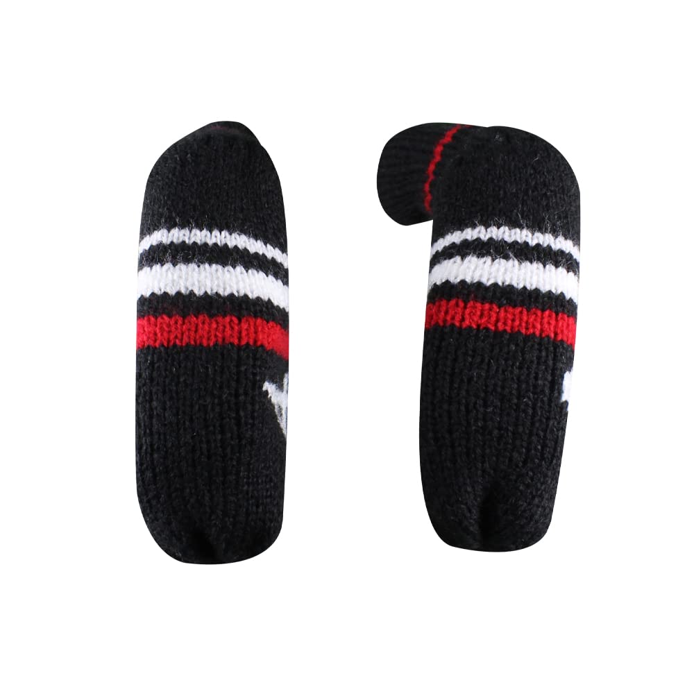 Scott Edward Black Red White Warning Iron Covers,Set of 10 PCS, Adorable and Basically Socks Shape,Washable & Durable Golf Club Head Protector (Black Red White Warning Stripes)