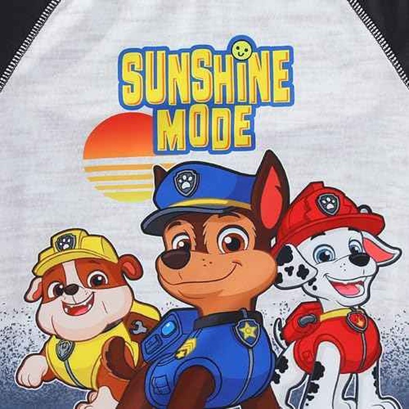 Paw Patrol Nickelodeon Chase Marshall Rubble Boys UPF 50+ Rash Guard and Swim Trunks Swimsuit Set for Toddler and Big Kids