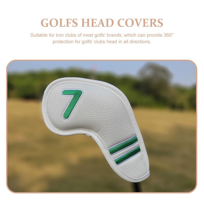 Golf Head Covers Set 9 Pcs Pu Club Covers for Irons and Putters with Large Number Digital Design for Easy Identification 7.87X3.14X3.14 Inch Golf Accessories