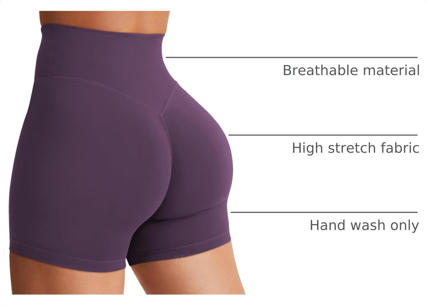 YEOREO SoftHue Women's Biker Shorts Workout Hidden Scrunch Gym Shorts
