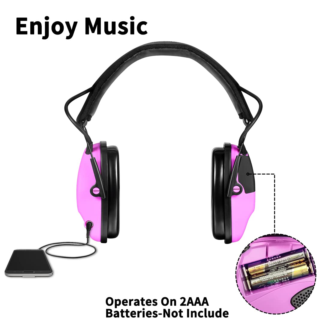 ZOHAN EM054 Electronic Shooting Ear Protection with 4X Sound Amplification, Slim Active Noise Reduction Earmuffs for Gun Range