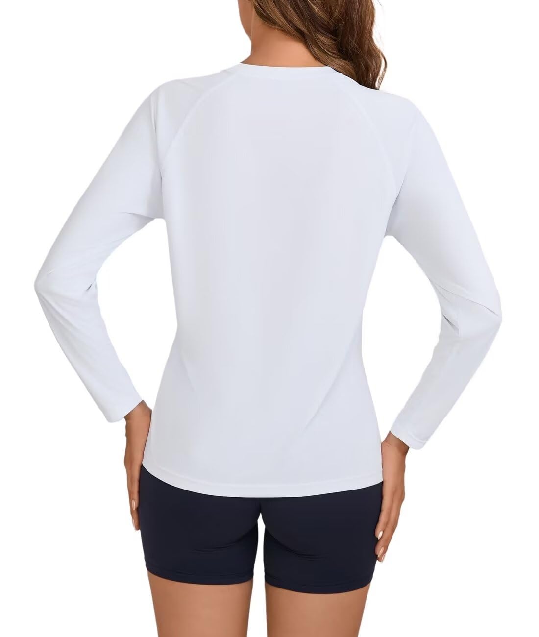Women's Rash Guard UPF 50+ Quick Dry UV Protection Swim Shirt Long Sleeve SPF Sun Shirts for Women(White,M)