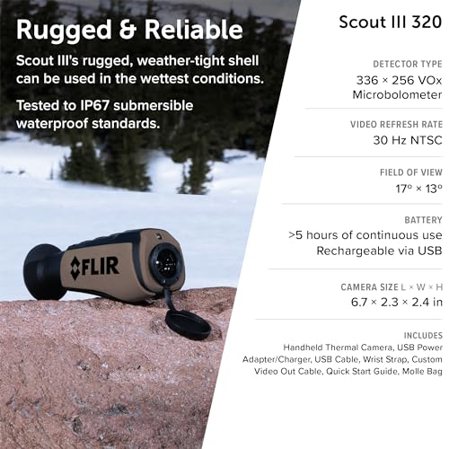 FLIR Scout III 320 - Long- Range Thermal Imaging Monocular for Wildlife Viewing, Hunting & Outdoor