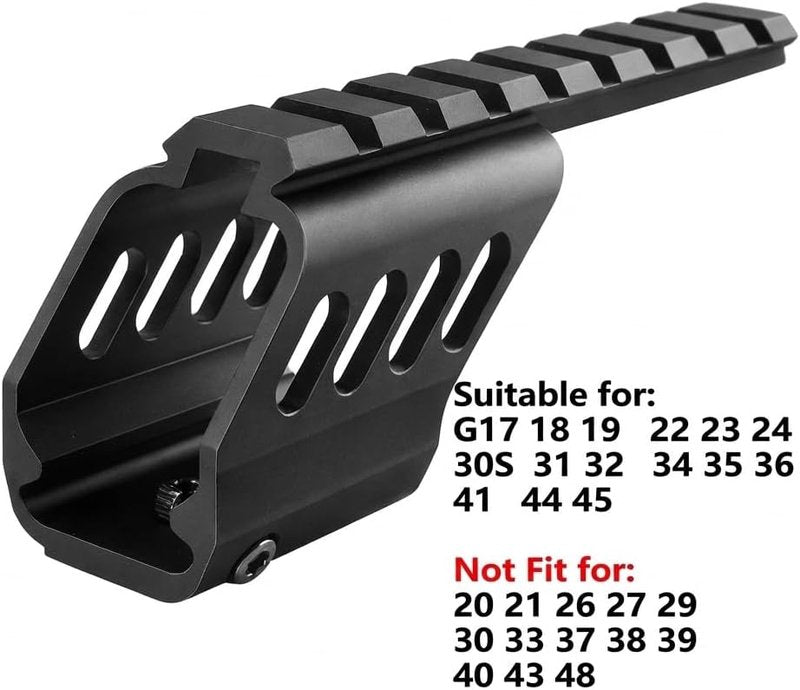 Tactical Pistol Scope Mount - Aluminum Picatinny Rail Base for G17/G18/G19