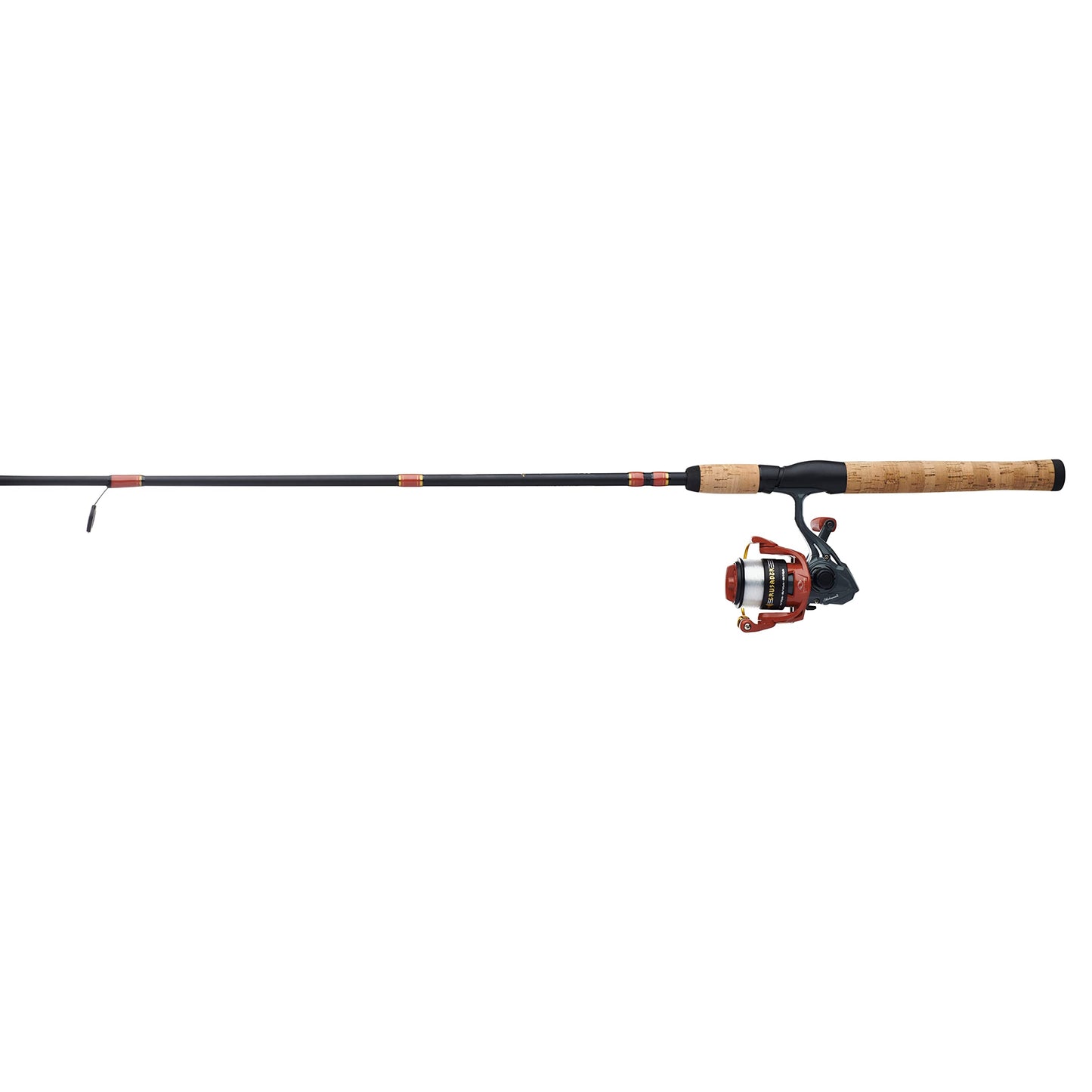 Shakespeare Crusader Spinning Reel and Fishing Rod Combo, Red/Black/Cork