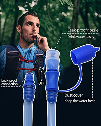 Mdvora 1/2/4/8 Pack Hydration Bladder, 1.5L/2L/2.5L/3L Water Reservoir, Leakproof Water Bladder Hydration Pack, Large Opening Water Storage Bladder Bag, for Cycling Hiking Camping (2L,2 Pack)