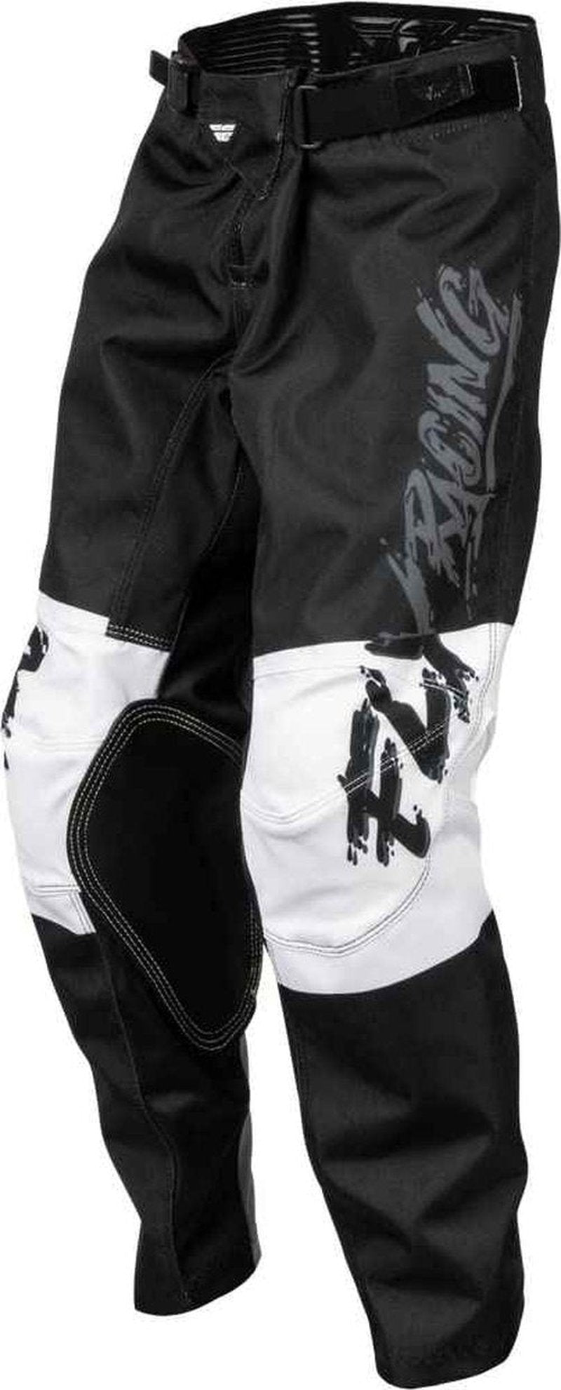 Fly Racing 2023 Youth Kinetic Khaos Pants (Grey/Black/White, 18)