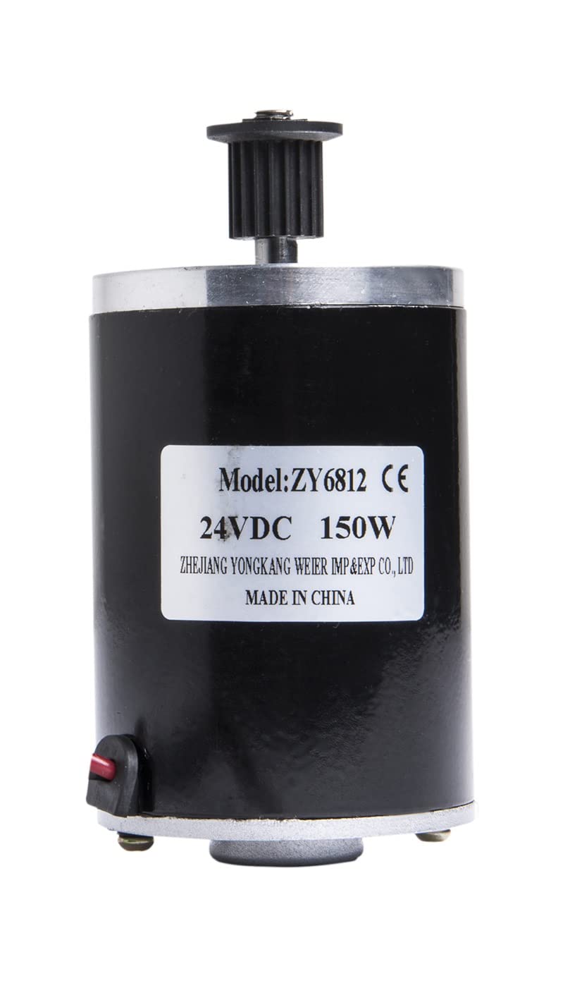 HiGear 150W Watt 24V Pulley with 19T Volt DC Brush Electric Motor Unite ZY6812 f Scootes DIY Kids Kart 150-GM150115 Works with 12V by Alfa Wheels (150W 3M Pulley 19T)