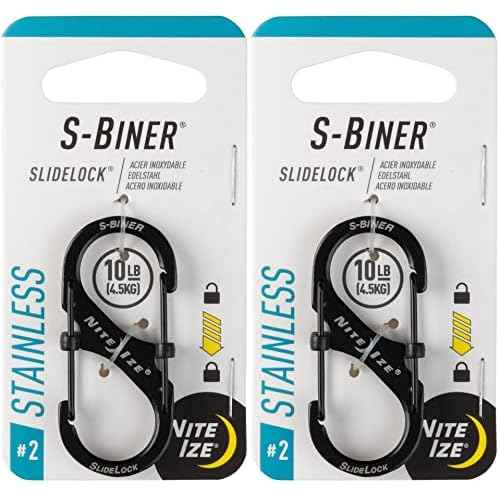 Slidelock Steel S-Biner #2 Black Nite Ize Lsb2-01-R3