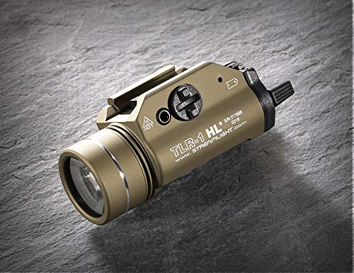 Streamlight 69266 TLR-1 HL 1000-Lumen Mounted Weapon Light with Rail Locating Keys, Flat Dark Earth