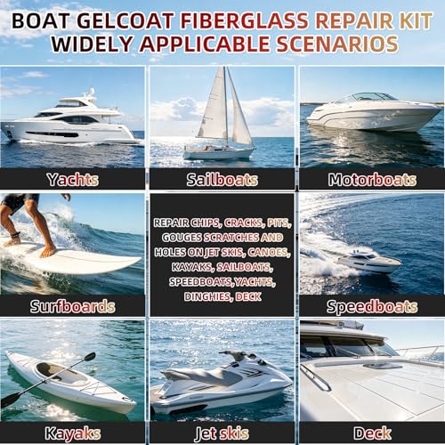 REPDOCT Fiberglass Boat Repair Kit - White Marine Gel Coat for Watercraft