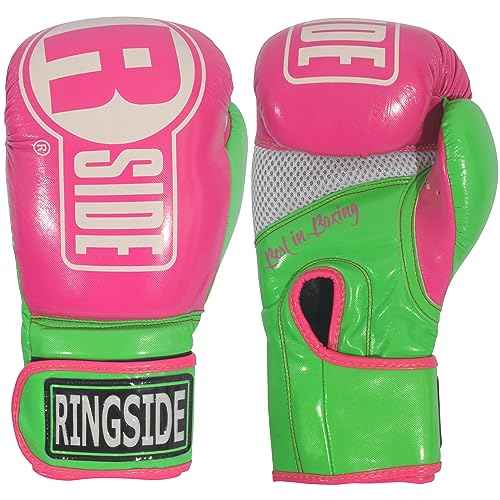 Ringside Unisex Adult FTG1 PK/LM S/M Boxing Gloves, Pink/Lime, S/M US