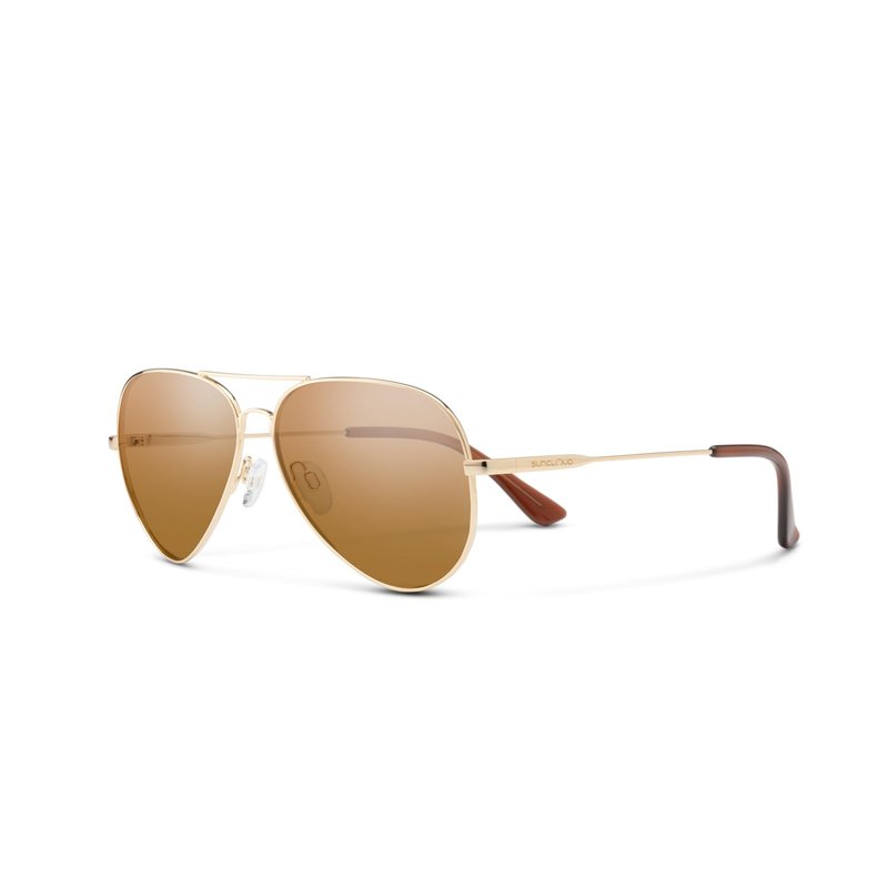 Suncloud Hard Deck Polarized Sunglasses – 100% UV Protection – Comfortable Fit, Trendy Design – for Men & Women – Gold + Polarized Brown Lenses