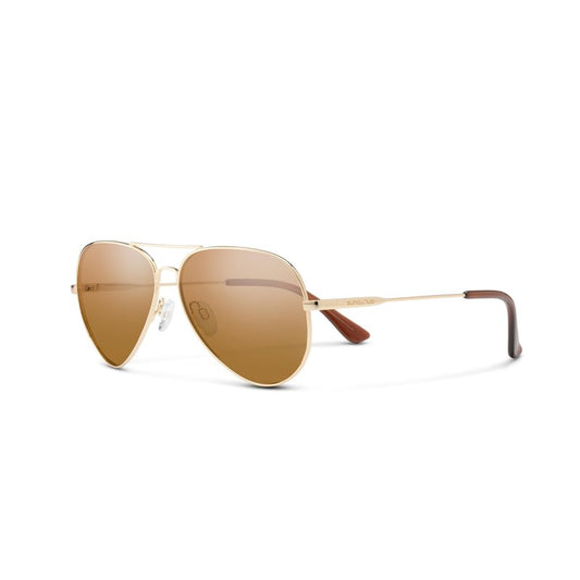Suncloud Hard Deck Polarized Sunglasses – 100% UV Protection – Comfortable Fit, Trendy Design – for Men & Women – Gold + Polarized Brown Lenses