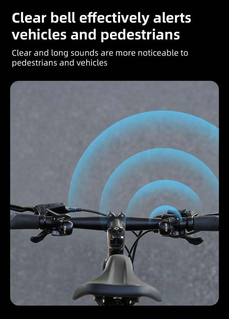 Bike Bell Super Loud Crisp Bicycle Bell with Clear Long Sound Hidden Bike Bell for Handlebar More Than 120 dB