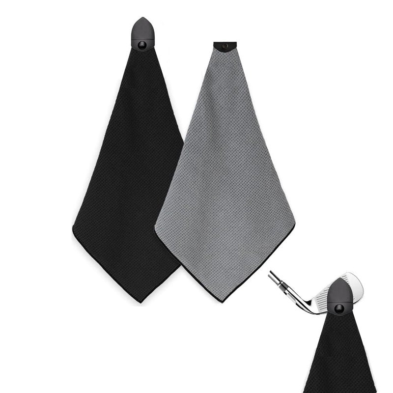 INDOMON 2 Pack Magnetic Golf Towel,Absorbent Golf Towel for Golf Cart,Golf Bag,Easy-Grip,Quick-Dry