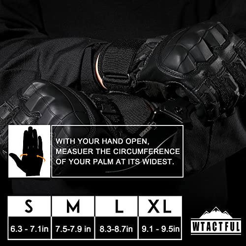 WTACTFUL Touch Screen Motorcycle Tactical Gloves for Men Airsoft Paintball Gear MTB Bike Cycling Cross-Country Motorbike ATV Hunting Hiking Riding Driving Work Outdoor Full Finger Gloves S Black