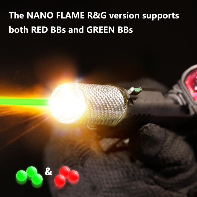 T238 Airsoft Nano Flame Pistol/Rifle Tracer Unit with 14mm CCW Thread Interface and Type-C Charging Port, 14mm CCW to 11mm CW Adapter