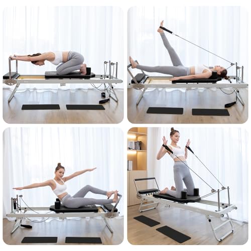 ARKANTOS Foldable Pilates Reformer, Pilates Machine, Pilates Equipment for Gym Workout and Home Use, Suitable for Intermediate and Beginners Users (Black)