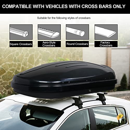 TUFFIOM 11.65 cu.ft. Rooftop Cargo Box w/Keys, Hard Shell Dual-Side Opening Waterproof Roof Mount Travel Luggage Storage Cargo Carrier, 55" L x 29.5" W x 12.2" H, for SUV Car Van