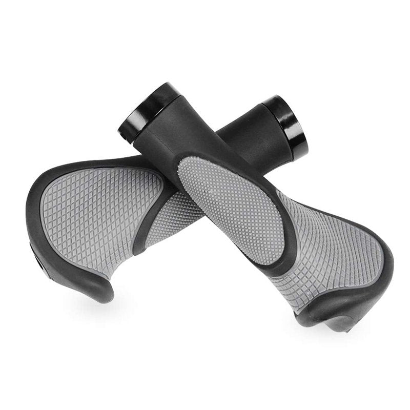 Yakamoz Bike Grips Handbars Comfort Soft Rubber Bicycle Handle Bar Grip with Anti-Slip Locking Ring fits 22.2mm Handlebar for MTB BMX Road Mountain Bike