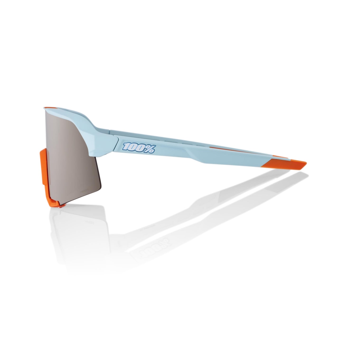 100% S3 Sport Performance Cycling Sunglasses (Soft Tact Two Tone - HiPER Silver Mirror Lens)