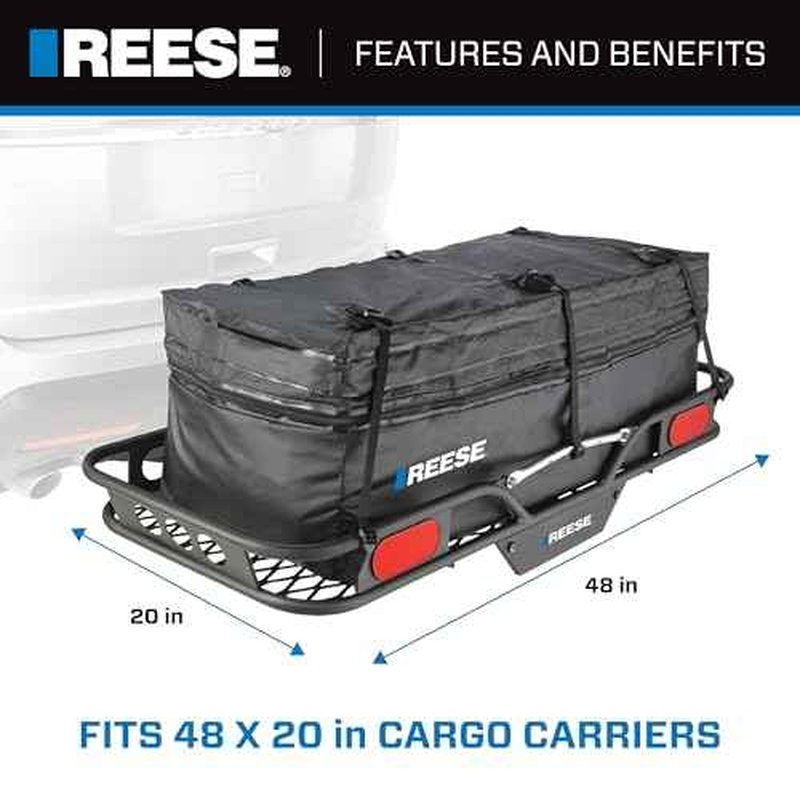 Reese 1044000 Olympia Hitch Mount Expandable Cargo Carrier Bag, 48 Inch x 19 Inch x 18 Inch to 22 Inch, 11.5 cu. ft. Capacity, Fits 48 X 20¡± Cargo Carriers