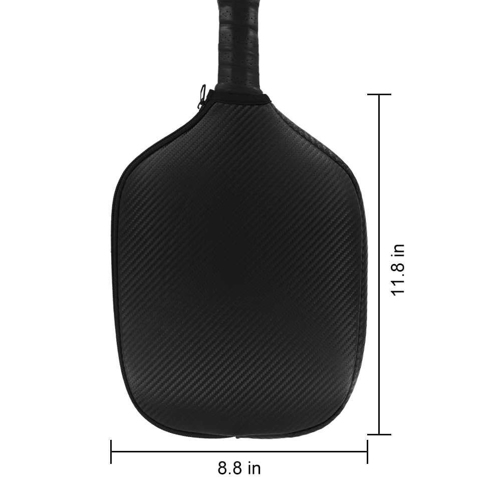 Myartte Pickleball Paddle Cover Black 11.8' L x 9' W PU Leather Protection