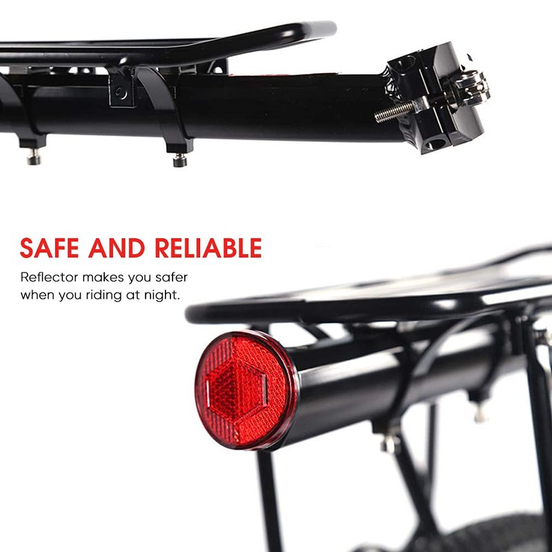 Cargo Rack Frame Mount, Adjustable Quick Release Rear Luggage Rack Touring Carrier Aluminum Alloy Mountain Road Rear Rack with Rear Reflector