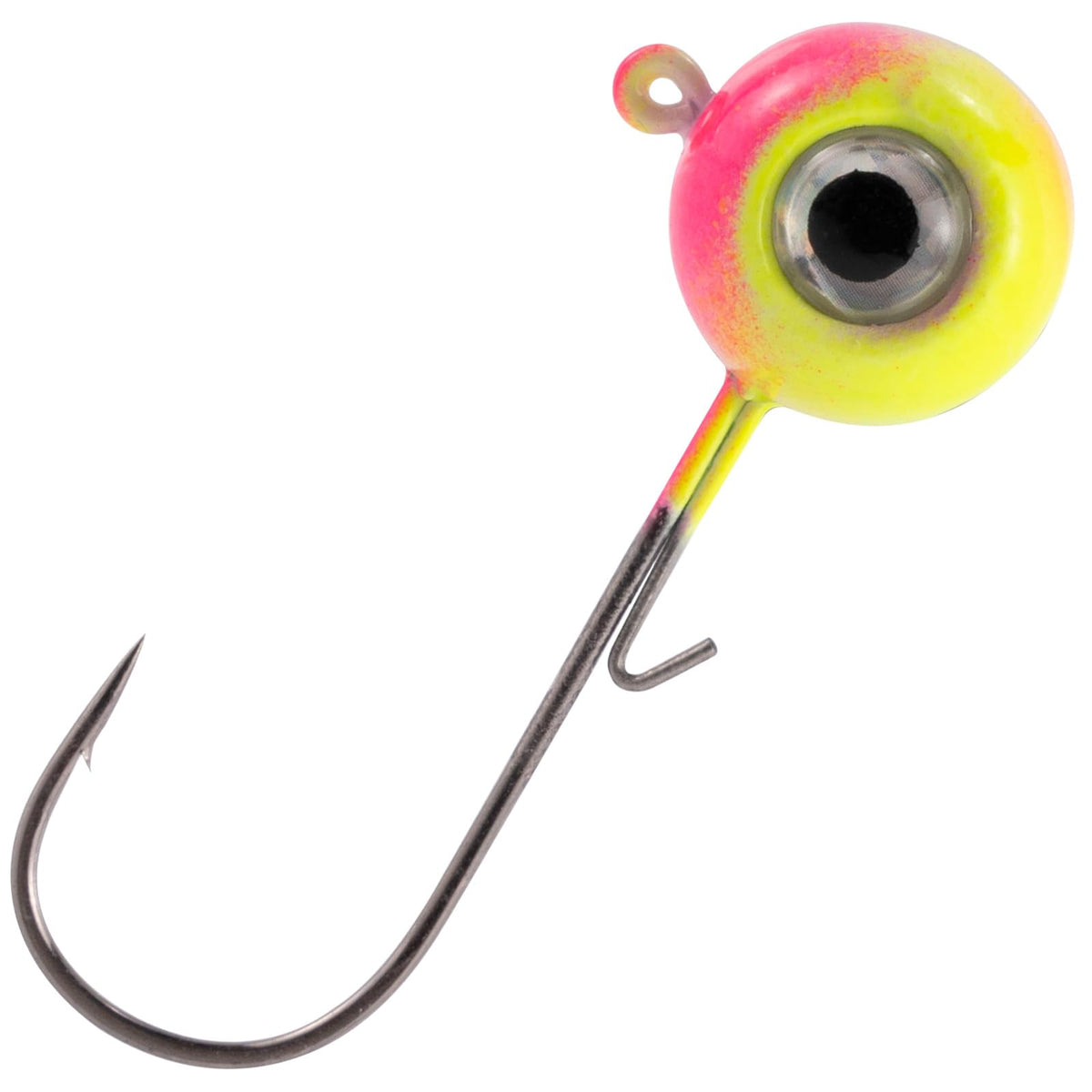 Dr.Fish 10 Pack 3D Eye Fishing Jig Heads Ball Swimbait Jig Saltwater Freshwater Bass Walleye Fishing Hooks Crappie Trout 1/16oz Pink/Yellow