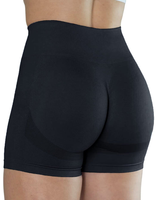 CFR Workout Shorts Womens Seamless Scrunch Shorts High Waist Gym Yoga Intensify Running Sport Active Exercise Fitness Shorts Black M