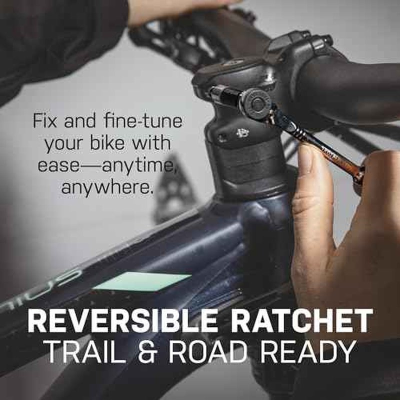 Topeak Torq Rocket MiniX Torque Wrench ? 1?6 Nm Adjustable Ratcheting Bike Tool with 11 Bits, Tire Lever & Carry Case ? Compact Precision Torque Wrench for Road, MTB & Gravel Bikes