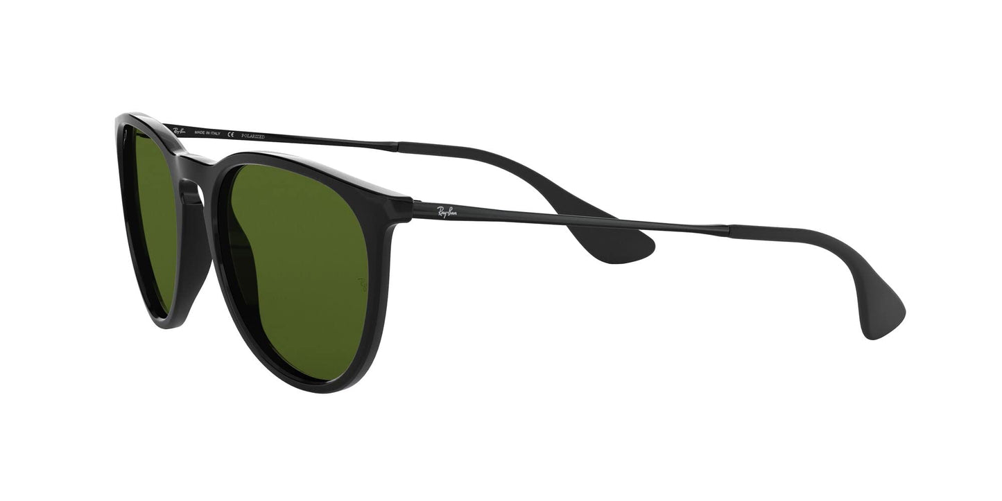 Ray-Ban Unisex RB4171 Erika Round Sunglasses, Black/Polarized Green, 54 mm