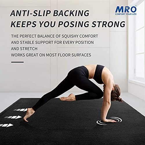 MRO Premium Large Yoga Mat 9'x6'x9mm, Extra Wide and Thick Exercise Mats for Home Gym Workout, Move Freedom, Non-Slip, Soft for Women and Men Fitness, Barefoot Only,108" x 72"