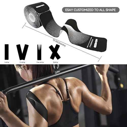 Precut Kinesiology Tape - 60 Strips (3 Rolls) | Waterproof Kinesiology Tape for Muscle & Joint Support, Athletic Knees, Shoulders, Back Pain Relief | Sport Tape for Weightlifting, Running