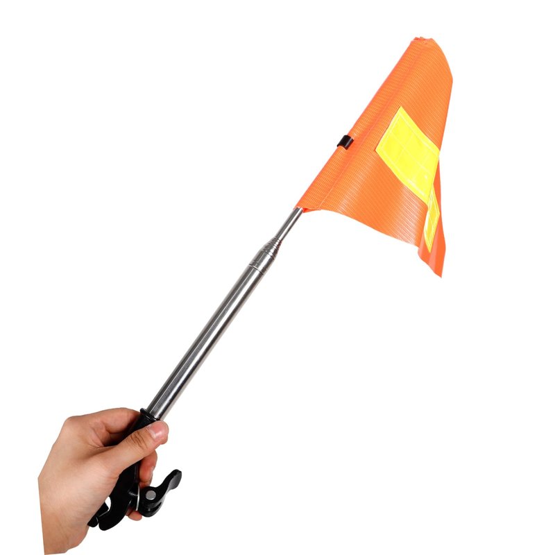 Beatifufu Reflective Golf Cart Safety Flag Telescopic Pole Orange Triangle Flag for Wheelchair and Golf Cart Accessories High Visibility Safety