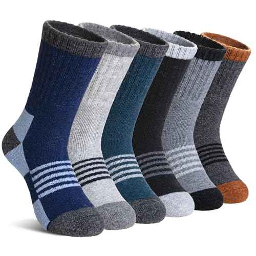 DoSmart Kids Hiking Walking Socks, Boys Girls Toddlers Merino Wool Warm Wicking Cushion Crew Socks