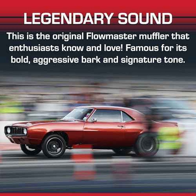 Flowmaster 40 Series Original Chambered Muffler ? 3.00" Offset In / 3.00" Center Out ? Aggressive Sound ? 16-Gauge Aluminized Steel ? For Muscle Cars, Street Rods, Trucks, SUVs & Strip Builds (43041)